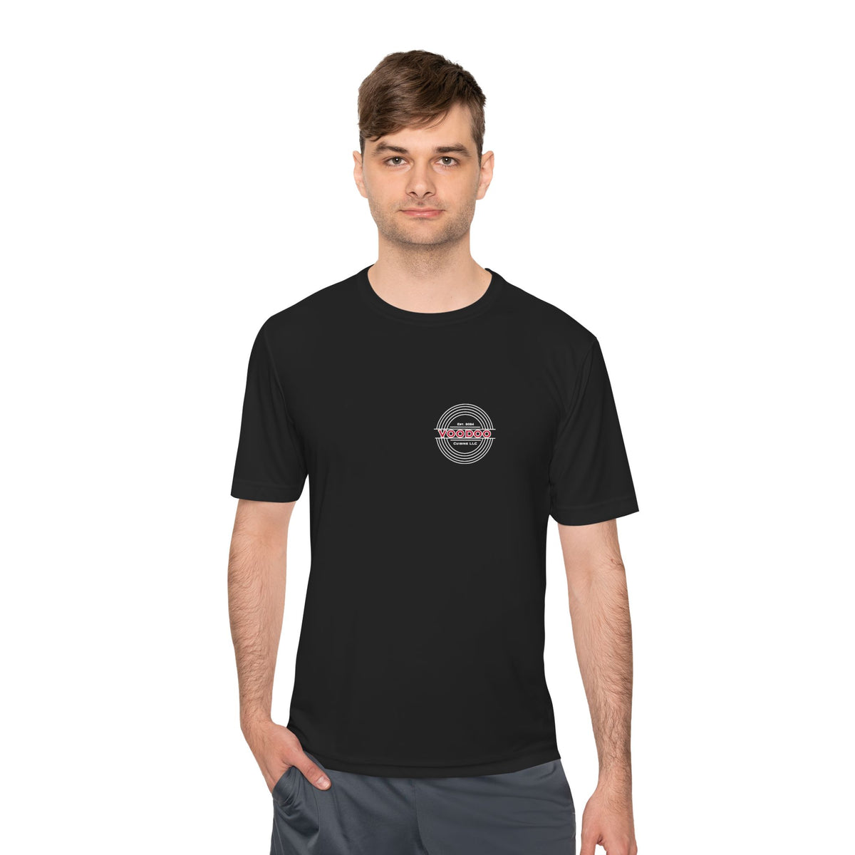 Voodoo Cuisine Women's Dri-Fit Tee — Left Chest (Black)