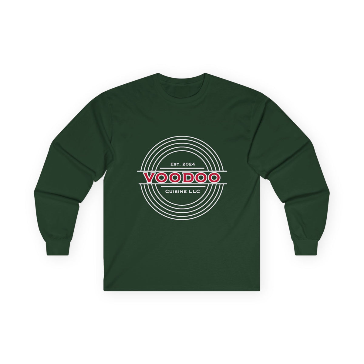 Voodoo Cuisine Everyday | Left-chest Seal Gildan 2400 Long Sleeve (Navy / Maroon / Forest Green)