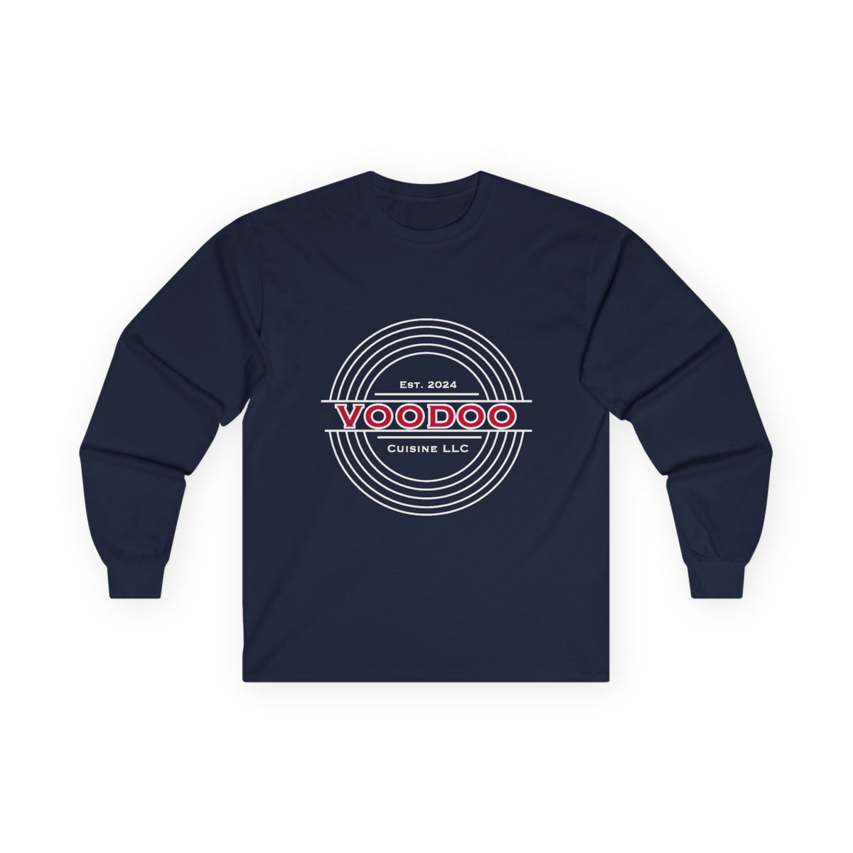 Voodoo Cuisine Everyday | Left-chest Seal Gildan 2400 Long Sleeve (Navy / Maroon / Forest Green)