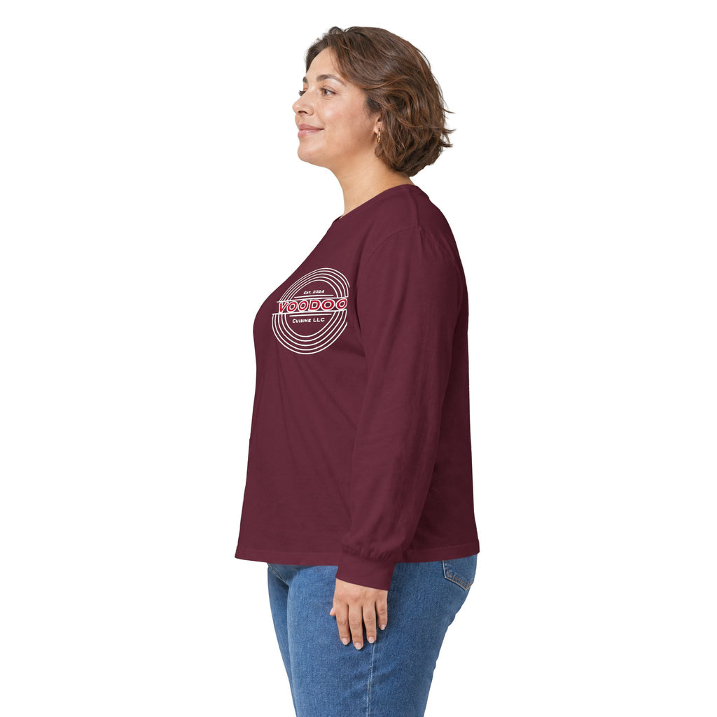Voodoo Cuisine Women's Dri-Fit Long Sleeve — Left Chest (Black)