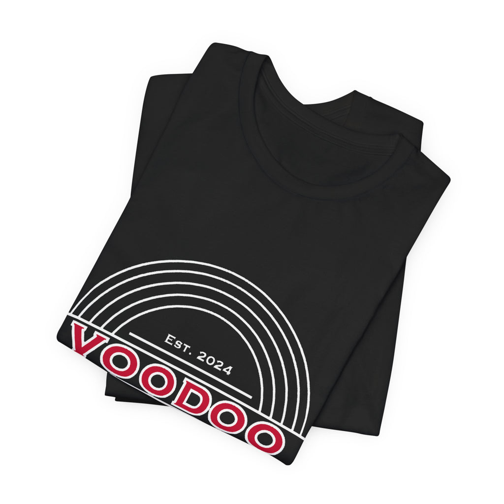 Voodoo Cuisine Everyday | Left-chest + Full-back Seal Bella+Canvas 3001 Tee (Black)