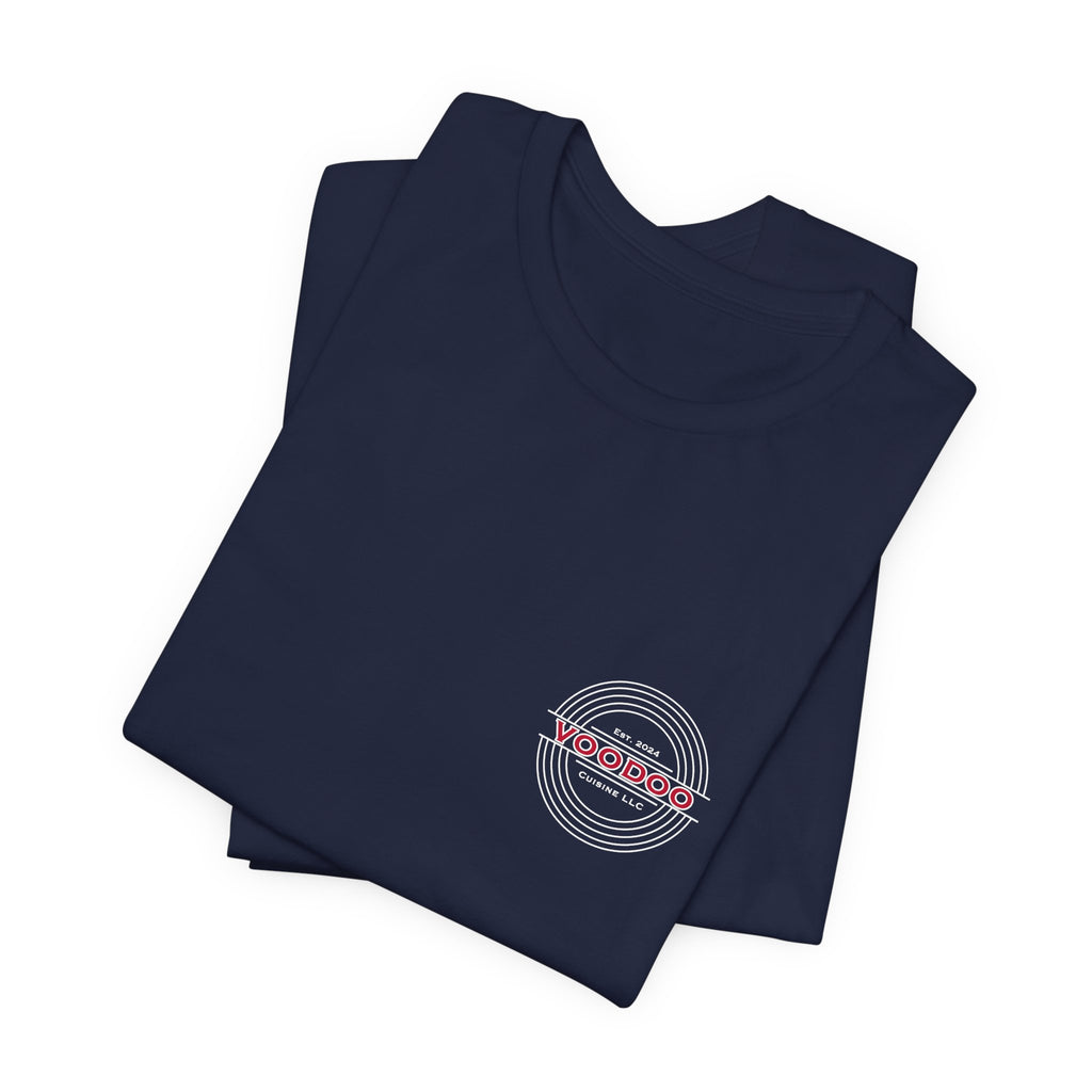 Voodoo Cuisine Everyday Tee — Left Chest Logo (Black / Navy / Forest / Maroon)