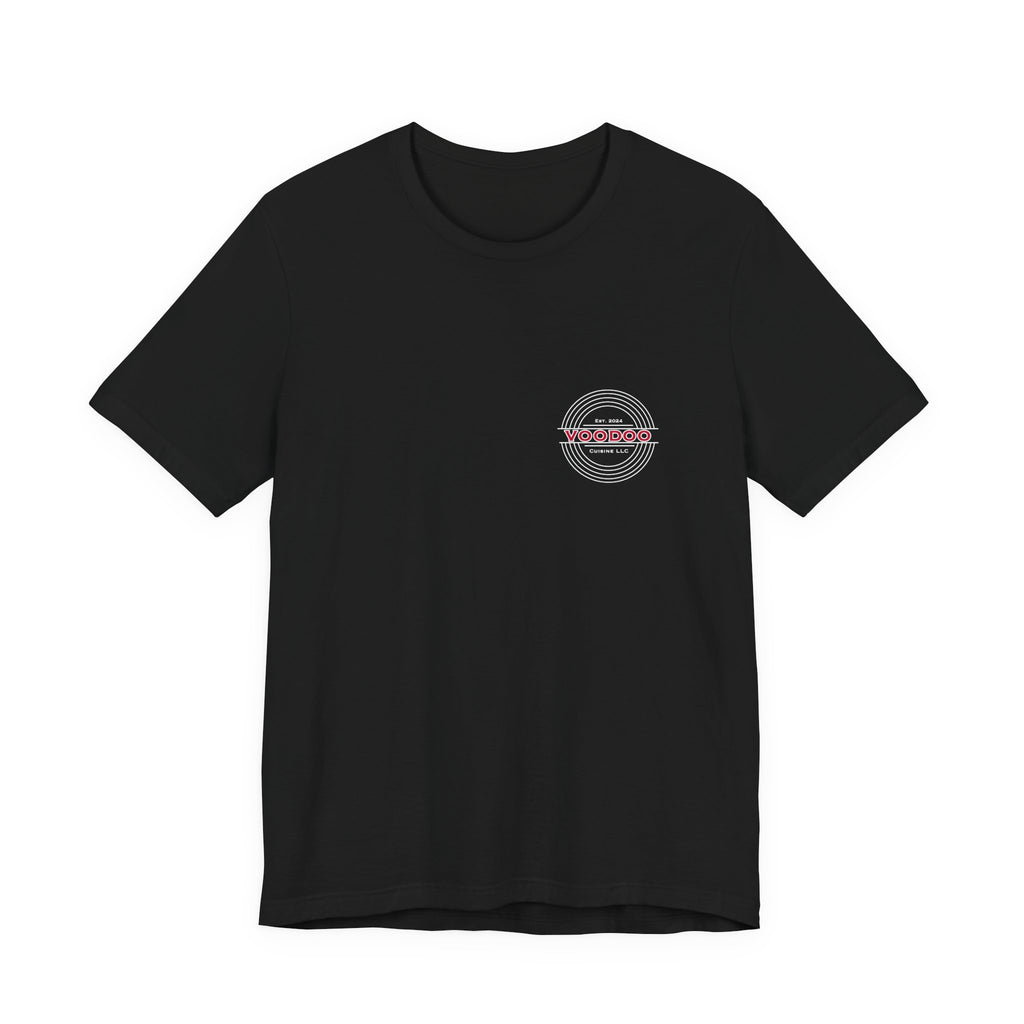 Voodoo Cuisine Everyday Tee — Left Chest Logo (Black / Navy / Forest / Maroon)