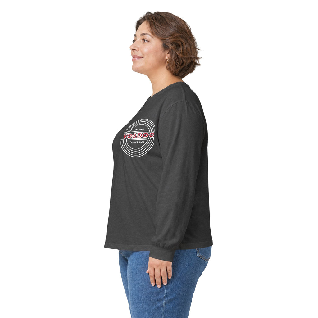 Voodoo Cuisine Women's Dri-Fit Long Sleeve — Left Chest (Black)