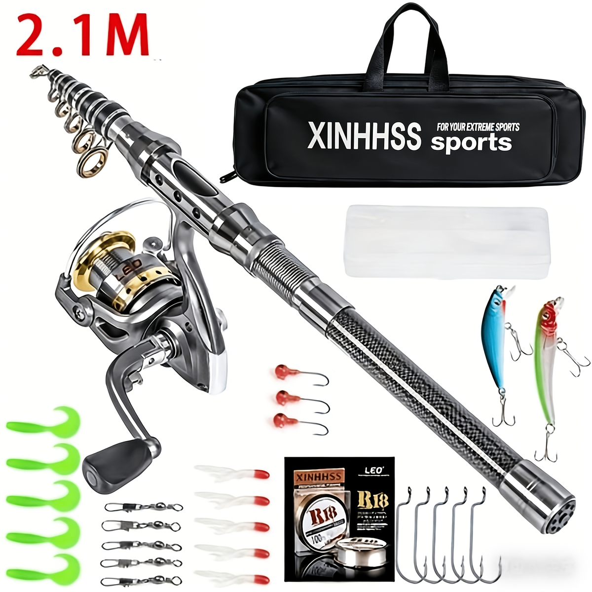 Telescopic Carbon-Fiber Rod and Reel Combo Kit