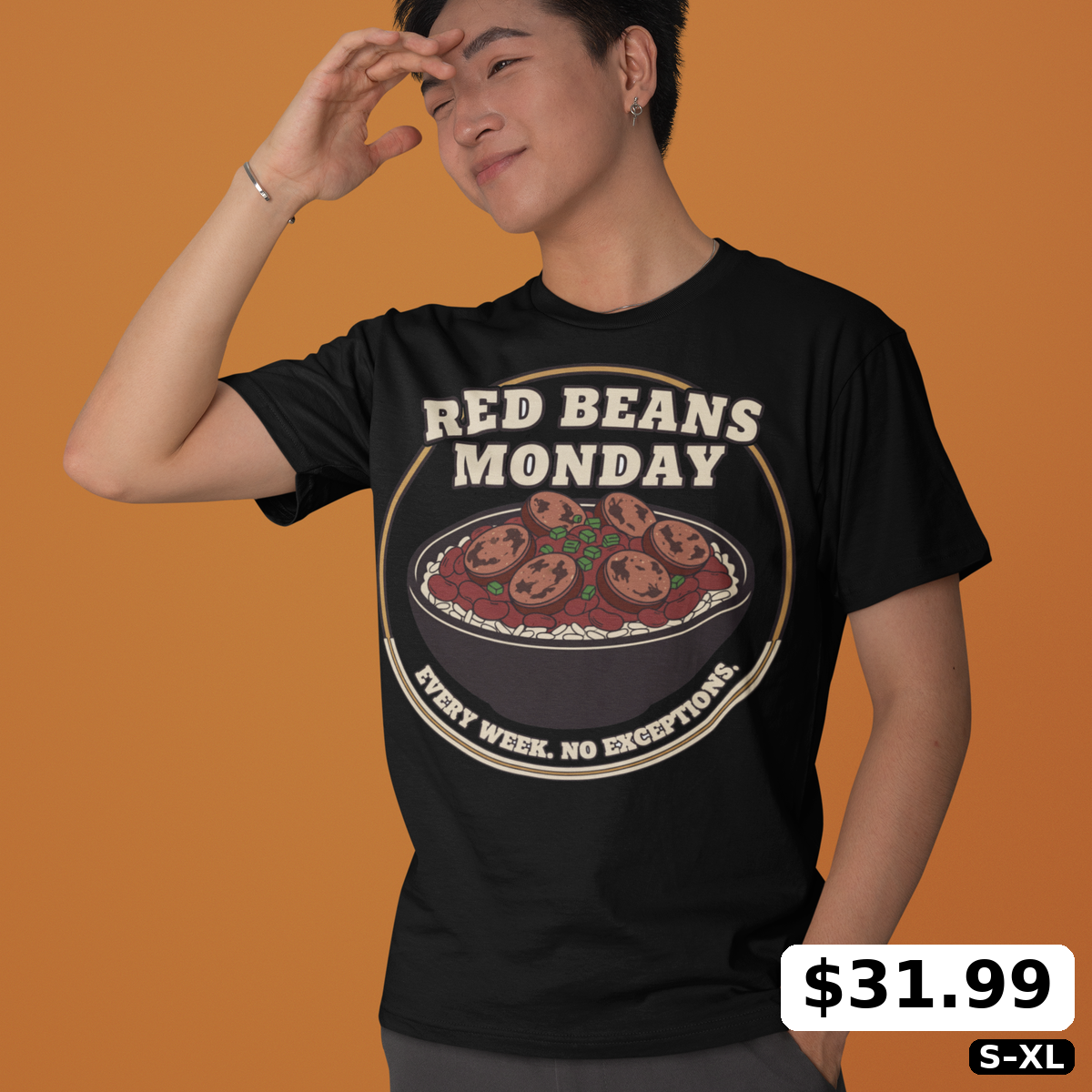 Red Beans and Rice T-Shirt Red Beans Monday Andouille Cajun Foodie Tee – Voodoo Cuisine