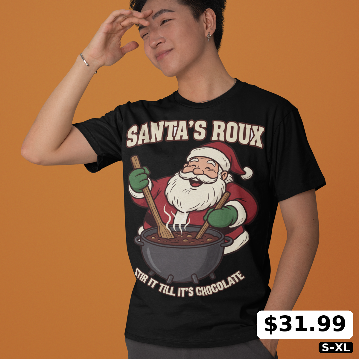 Christmas T-Shirt Santa's Roux Funny Cajun Cooking Graphic Tee – Voodoo Cuisine