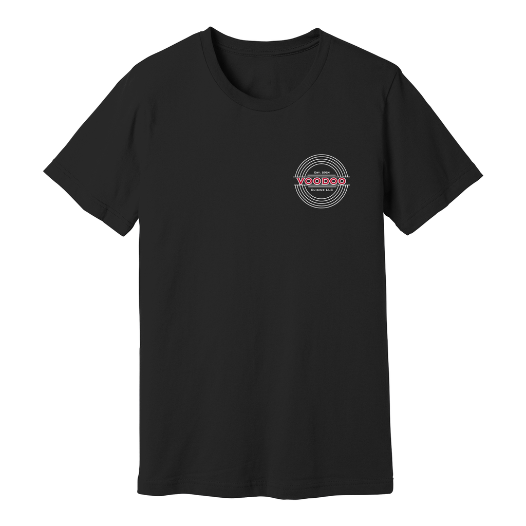 Voodoo Cuisine Everyday Tee — Left Chest Logo (Black)