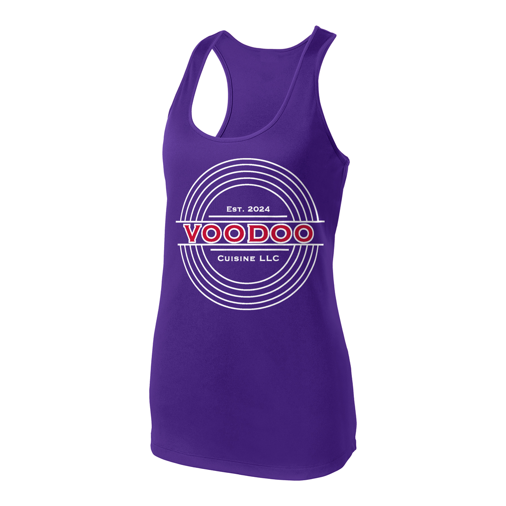 Voodoo Cuisine Women's Performance Racerback Tank - Center Seal