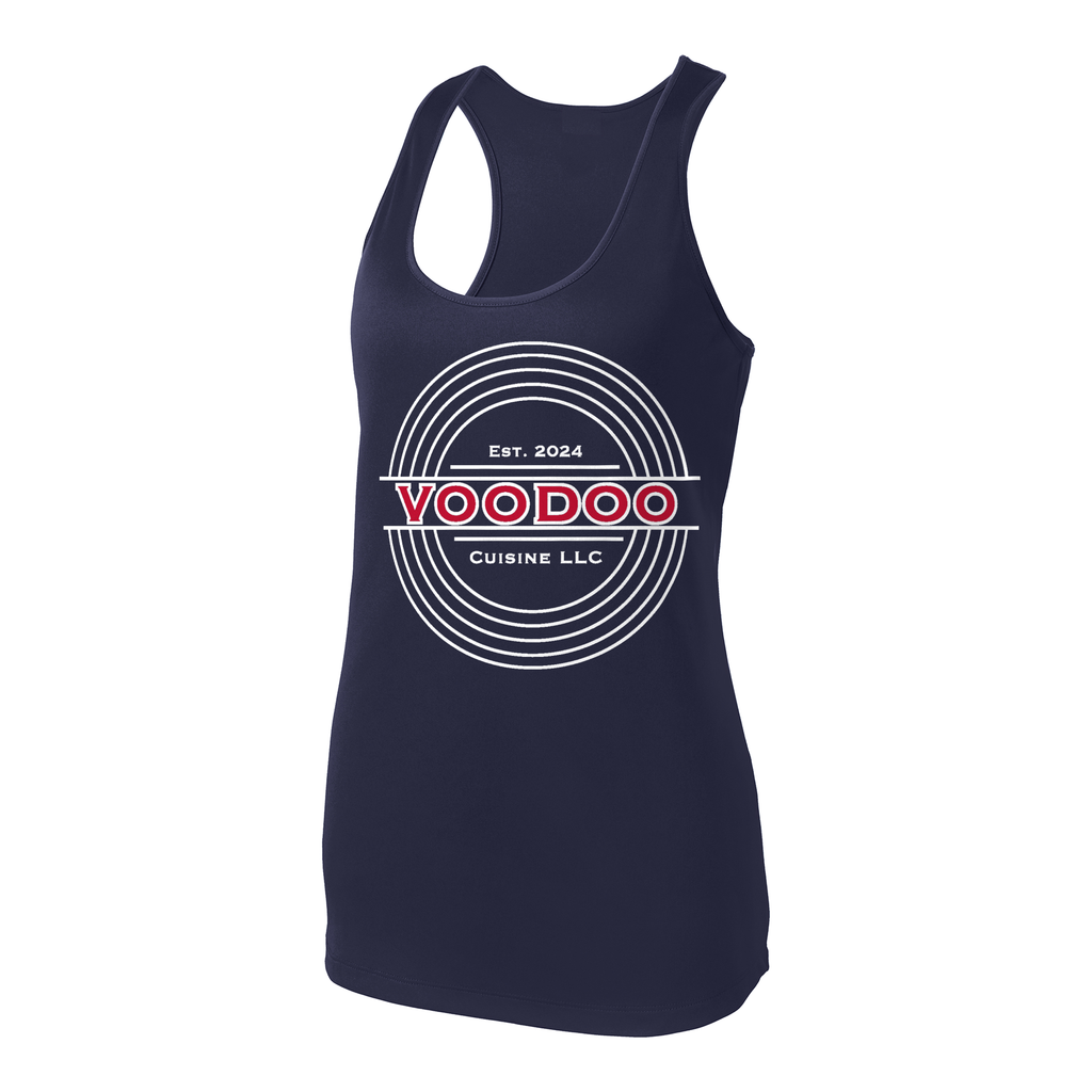 Voodoo Cuisine Women's Performance Racerback Tank - Center Seal