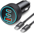 67W 3-Port USB-C Car Charger