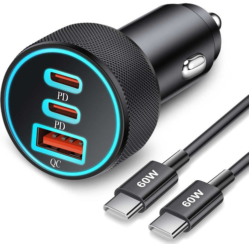 67W 3-Port USB-C Car Charger