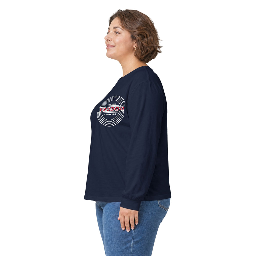 Voodoo Cuisine Women's Dri-Fit Long Sleeve — Left Chest (Black)