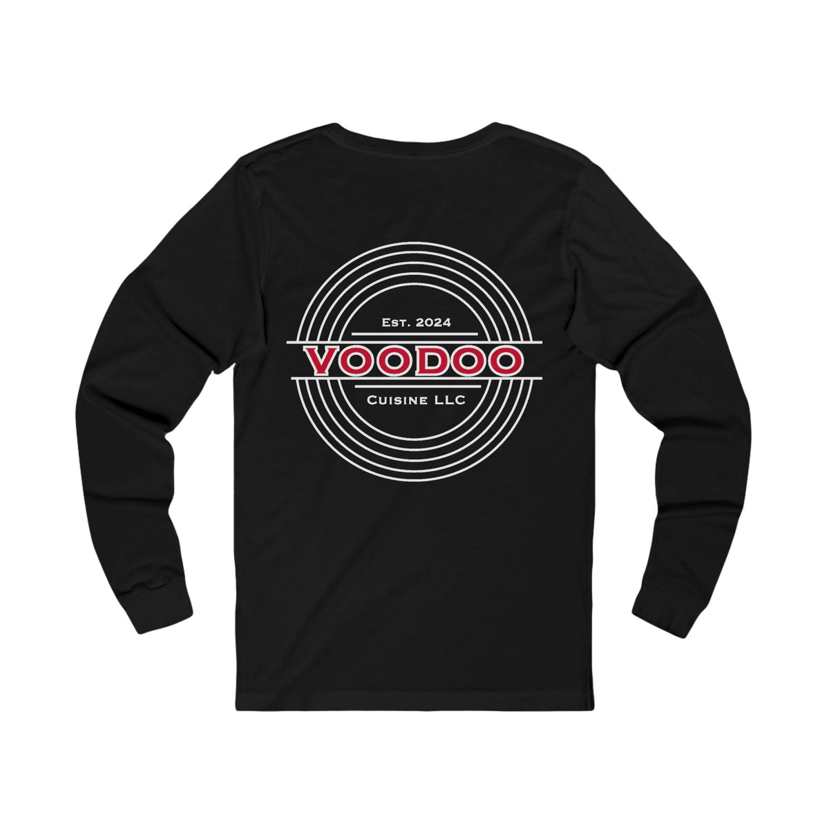 Voodoo Cuisine Everyday | Left-Chest + Full-Back Seal Long Sleeve (Black)