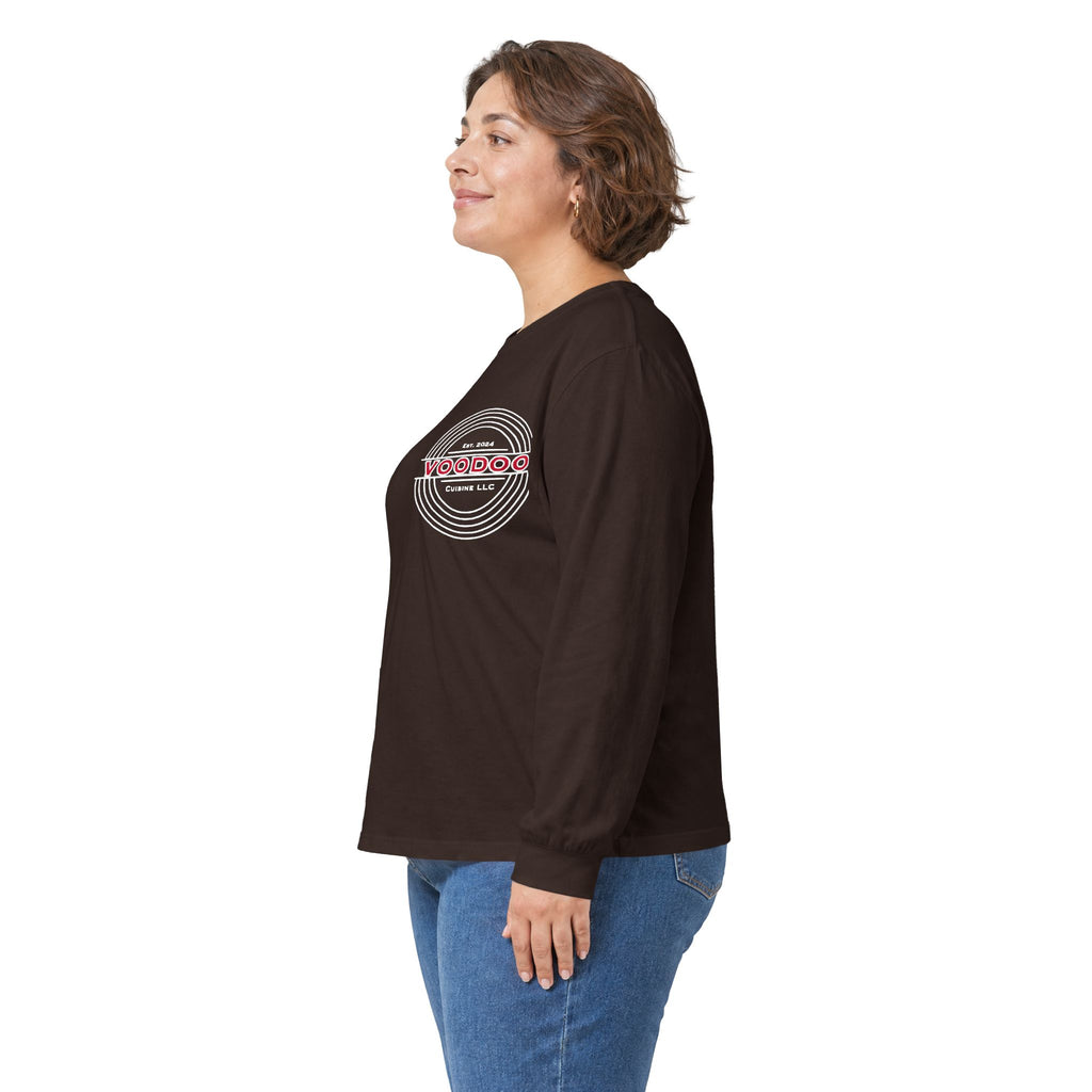 Voodoo Cuisine Women's Dri-Fit Long Sleeve — Left Chest (Black)
