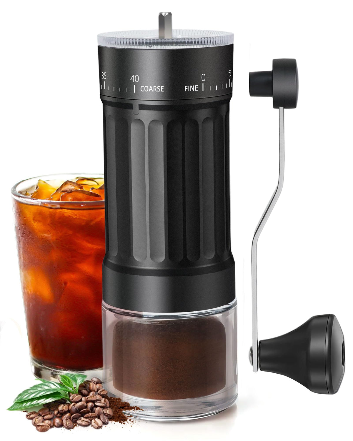 Portable manual burr coffee grinder