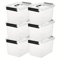 Clear Stackable Pantry Bins with Handles 6pk