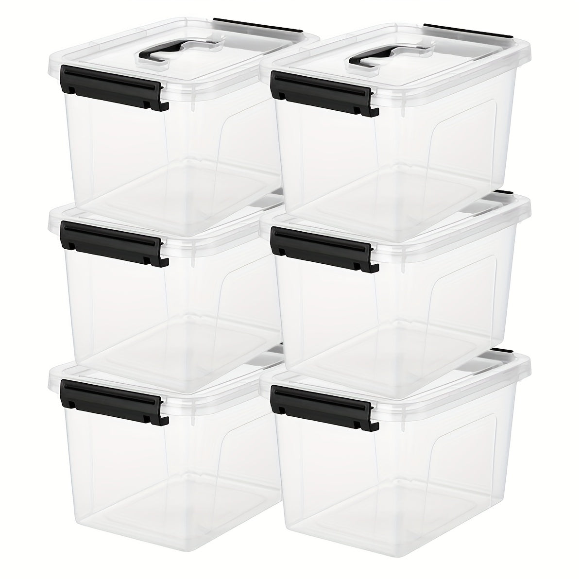 Clear Stackable Pantry Bins with Handles 6pk