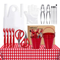Seafood boil tool set with crackers picks and bibs
