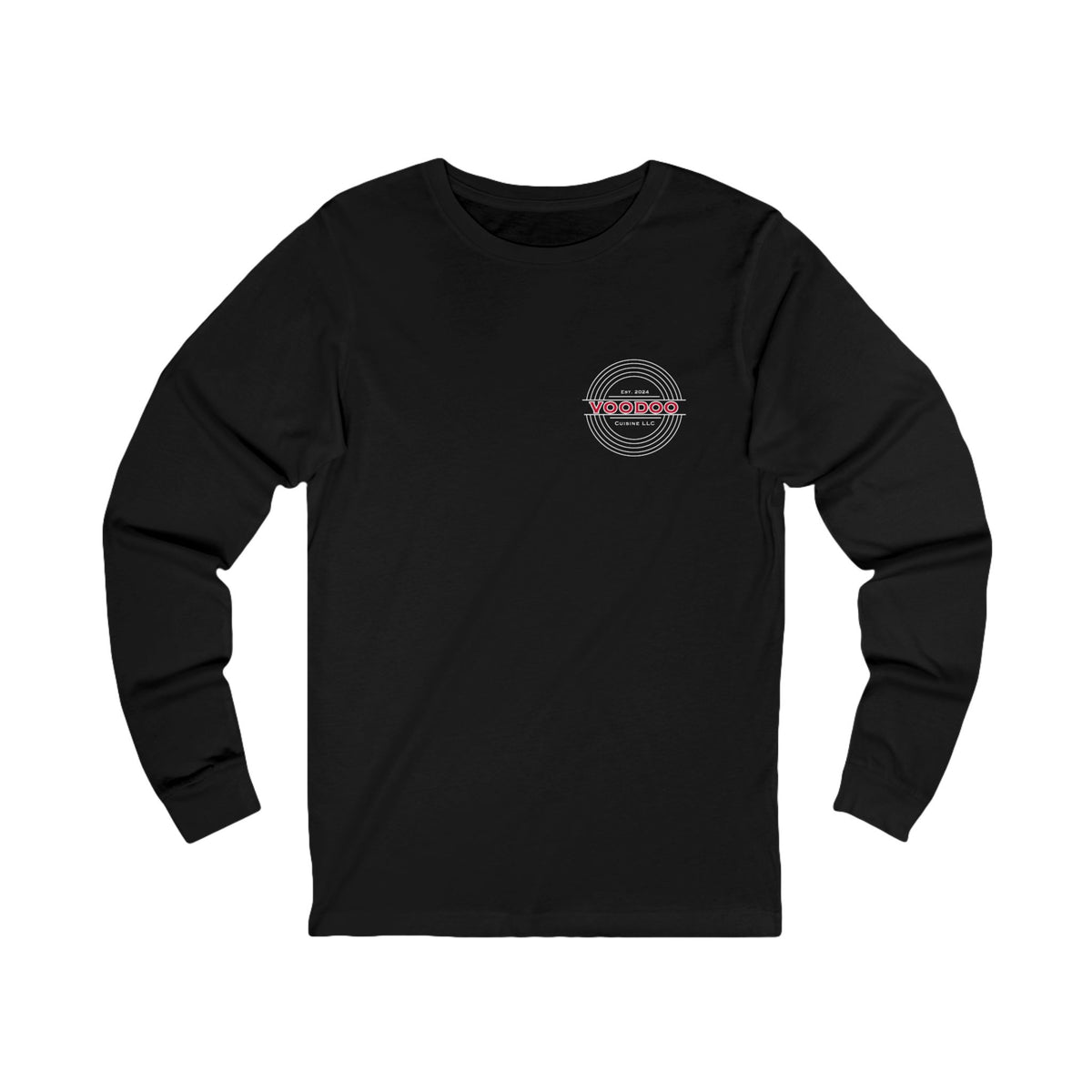 Voodoo Cuisine Everyday | Left-Chest + Full-Back Seal Long Sleeve (Black)