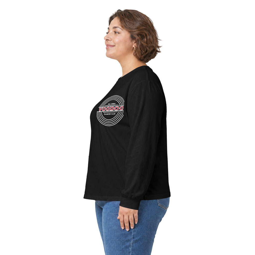 Voodoo Cuisine Women's Dri-Fit Long Sleeve — Left Chest (Black)