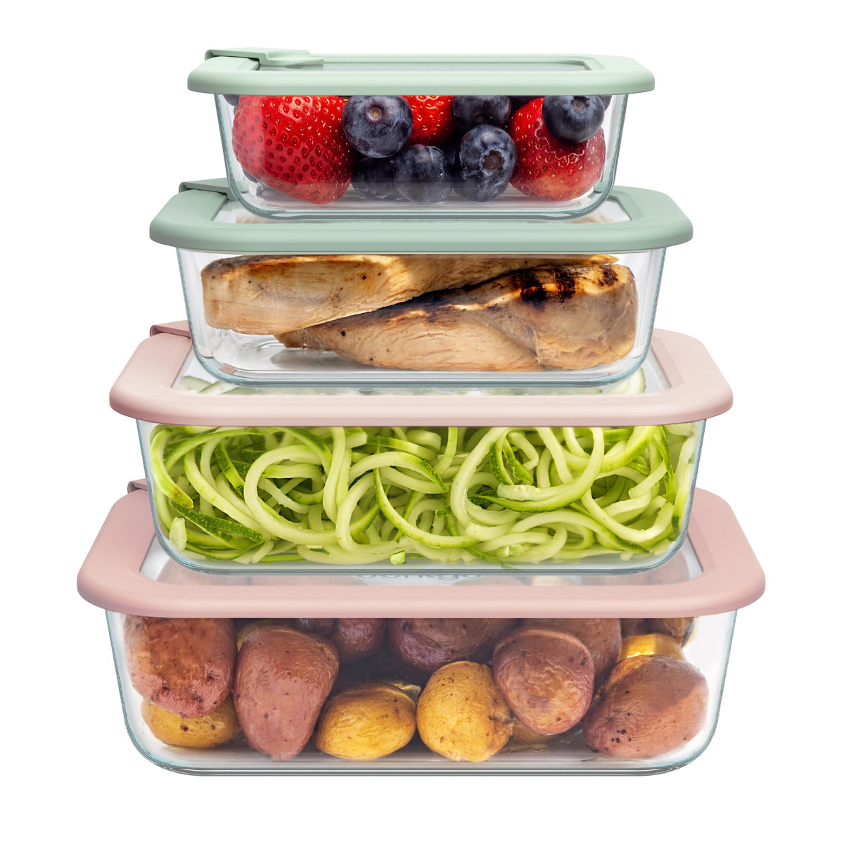 Glass food storage containers 8 pack