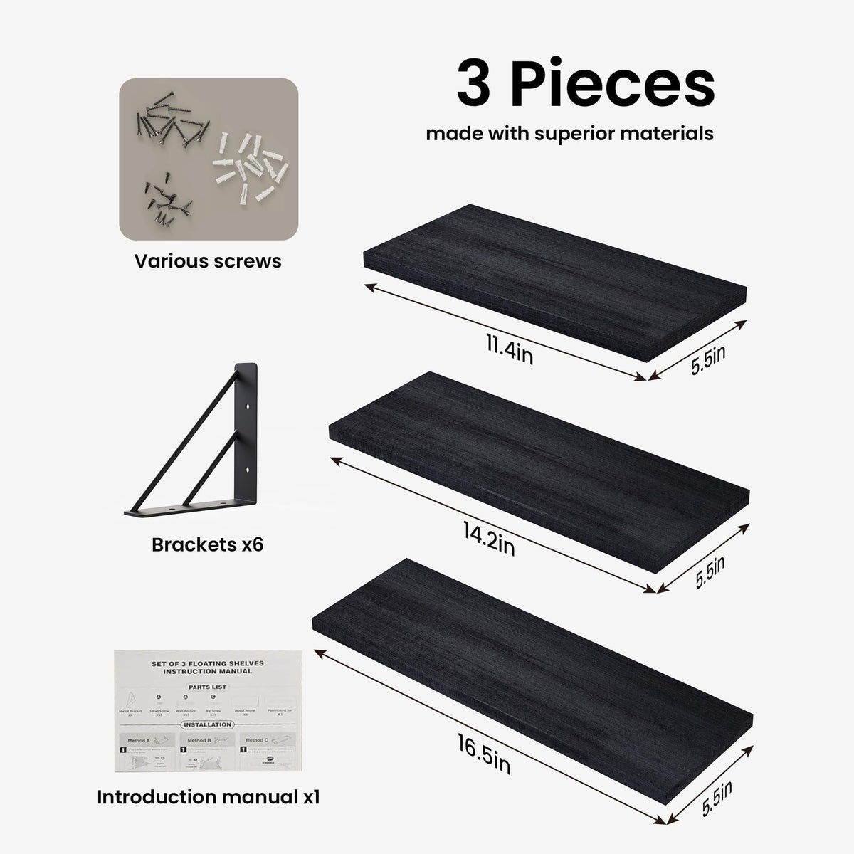 Floating Shelves Set of 3