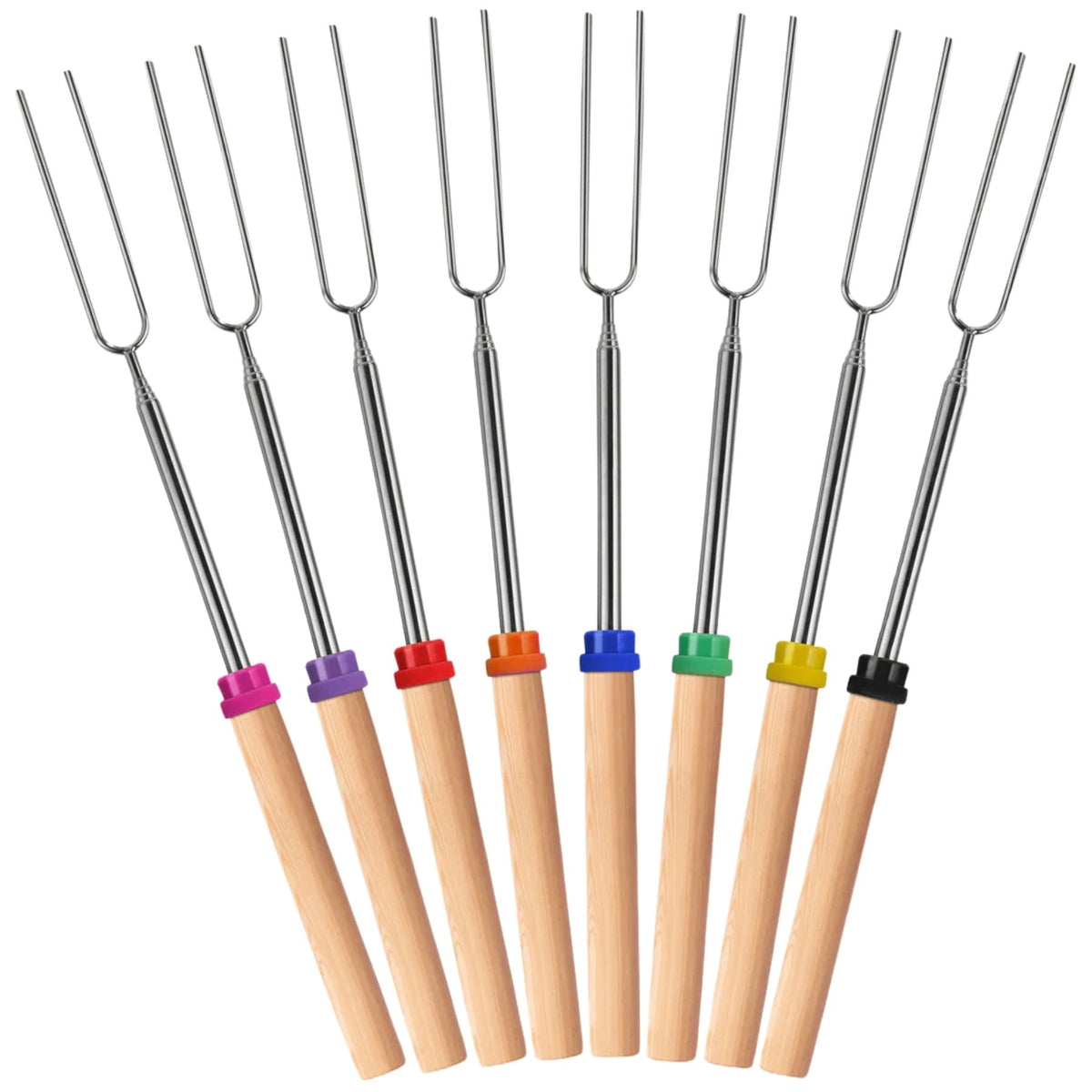 Telescoping s'mores roasting sticks