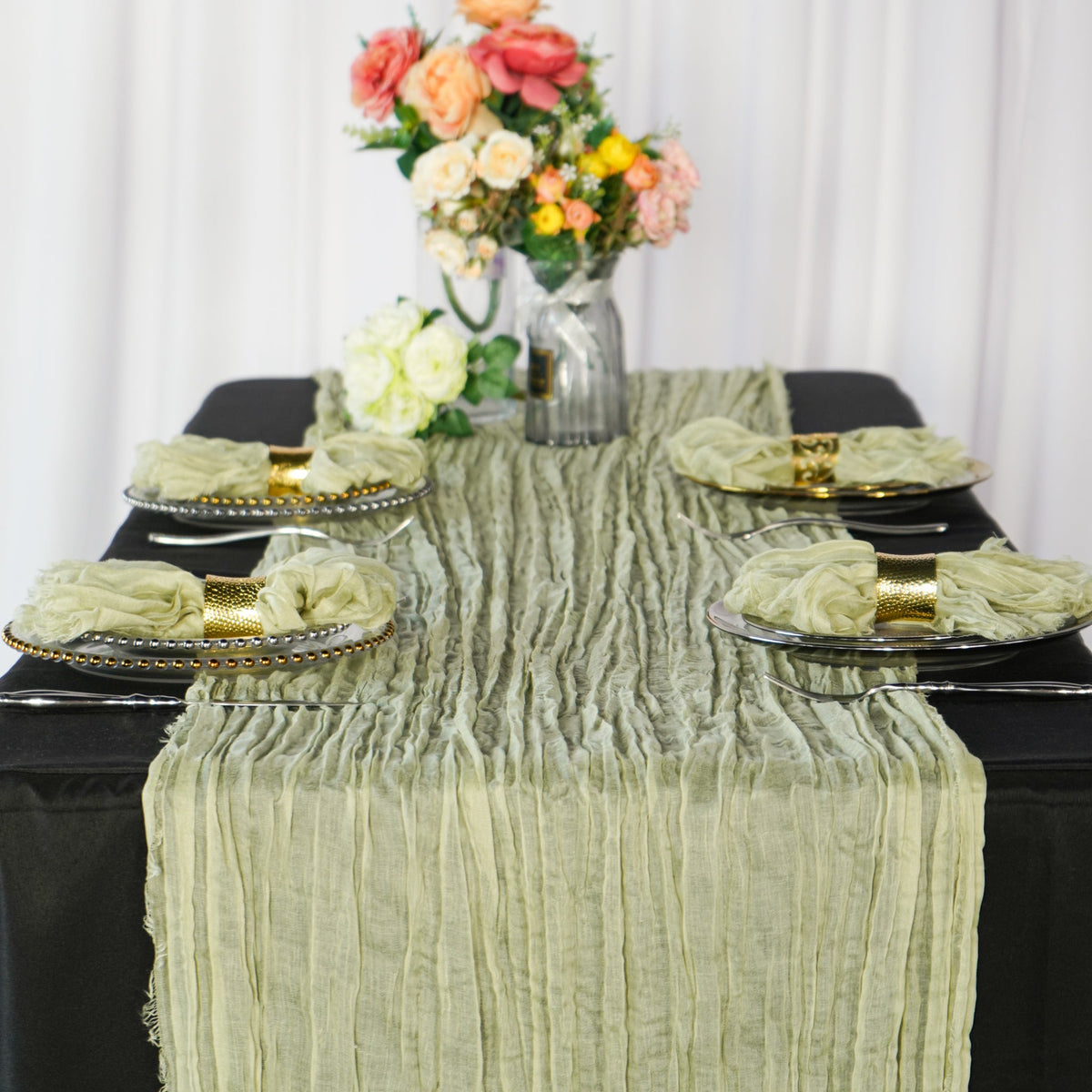 Cheesecloth Fall and Holiday Table Runner