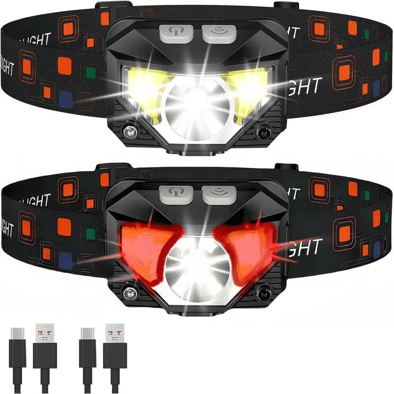 Rechargeable LED Headlamp 2pk