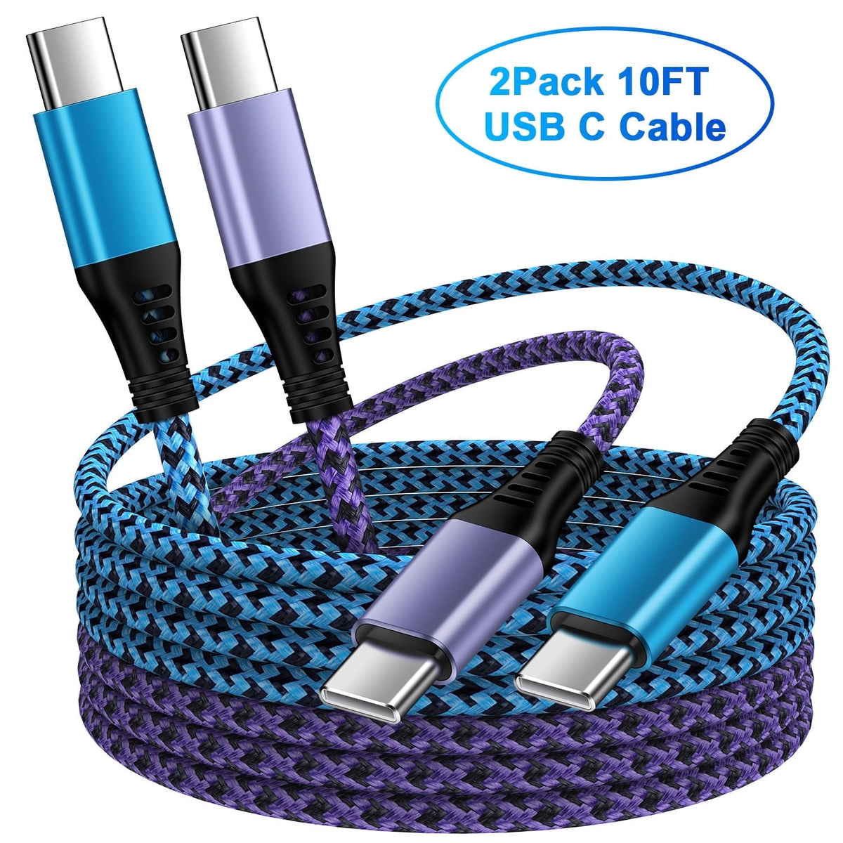 10ft USB-C to USB-C Cable 2pk