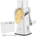 Rotary hand-crank cheese grater
