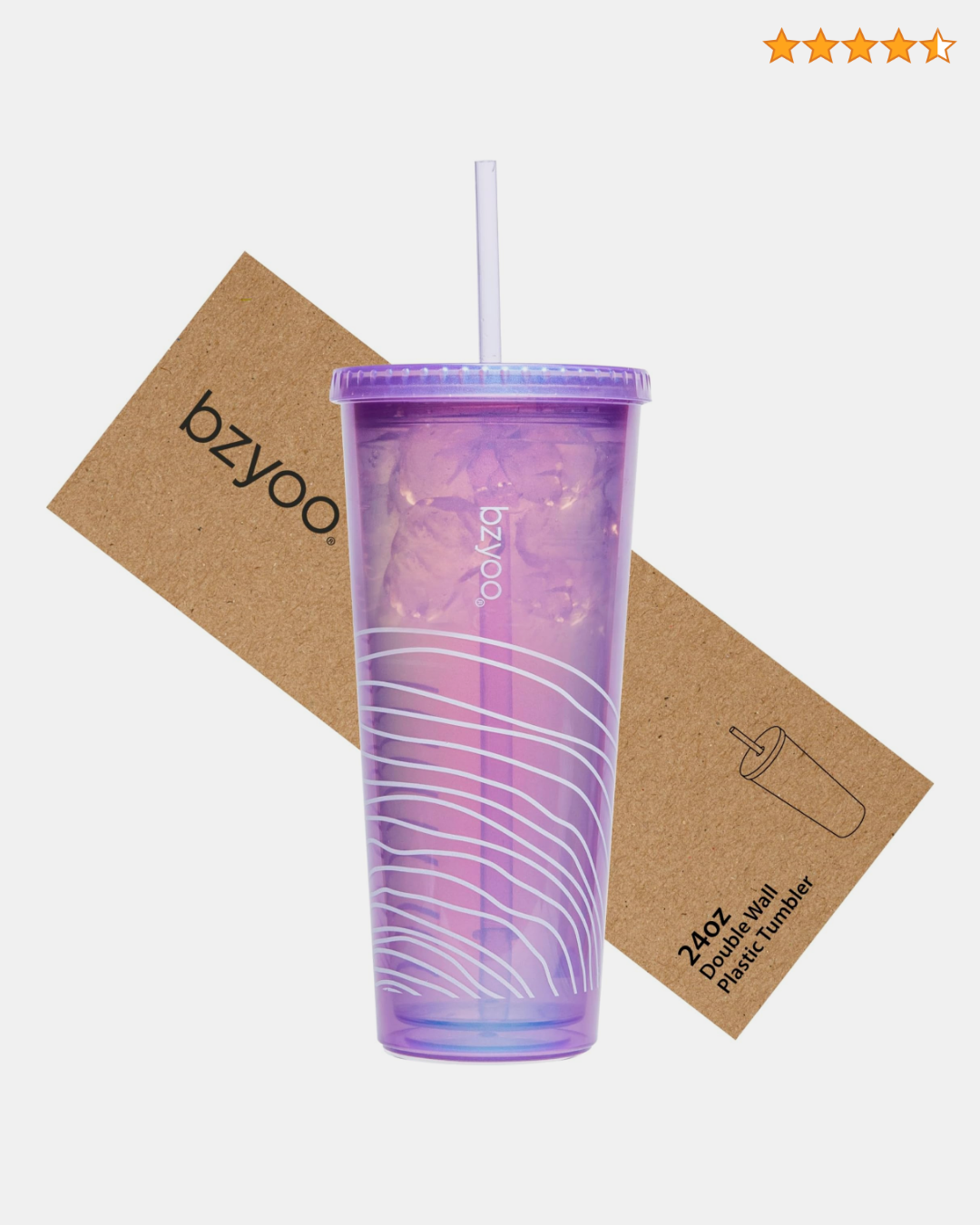 24oz iced coffee tumbler with straw
