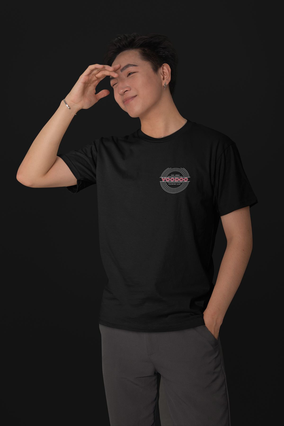 Everyday Left Chest tee black on-model alt