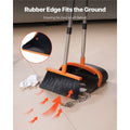 Self-cleaning broom and dustpan set